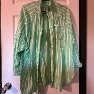 Aerie Mint and White Striped Shirt